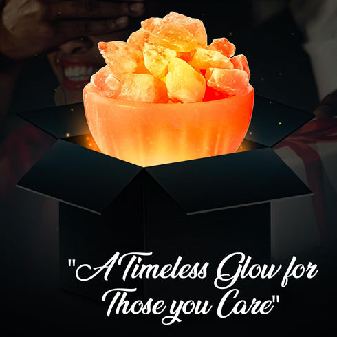 Himalayan Glow Salt Bowl lamp with Salt Chunks