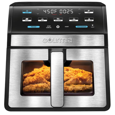 Gourmia 8-Quart Digital Air Fryer – Large Capacity with Viewing Window & Interior Light
