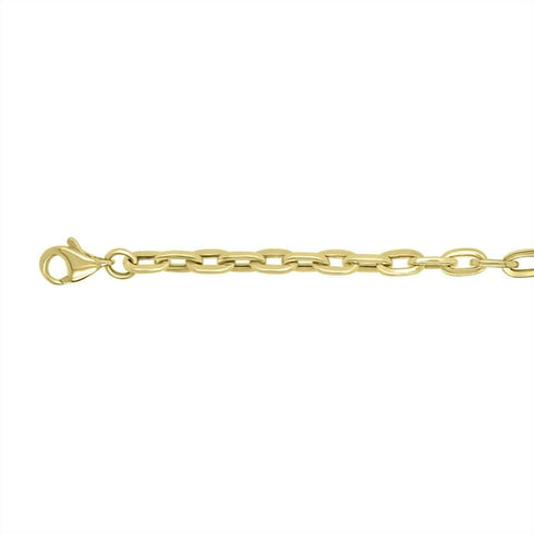 Paperclip & Cable Chain Bracelet with Padlock Charm in 14K Gold