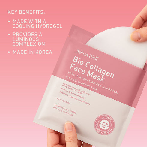 NatureWell Bio Collagen 2-Piece Hydrogel Sheet Face Masks, 8 pk.