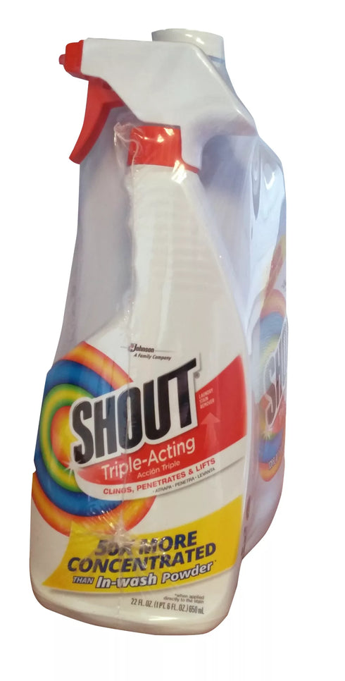 Shout Triple-Acting Laundry Stain Remover, 128 oz. Refill + 22 oz. Shout Trigger Spray