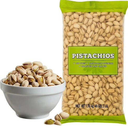 Premium In-Shell Pistachios, 3 lbs - Roasted & Salted Snack Bulk Bag