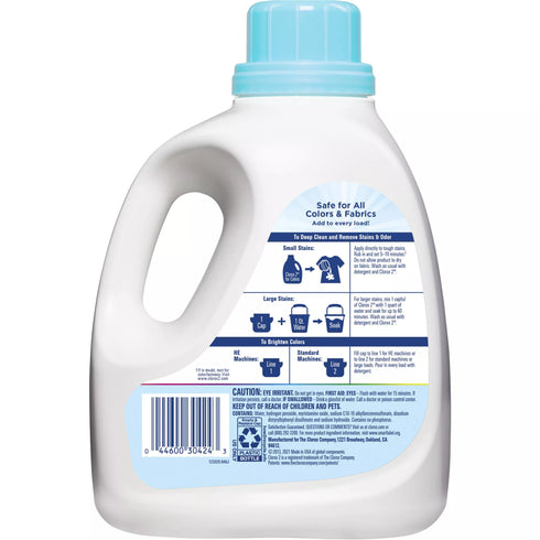 Clorox 2 for Colors Stain Remover and Laundry Additive - Free & Clear, 90 loads/112.75 oz.
