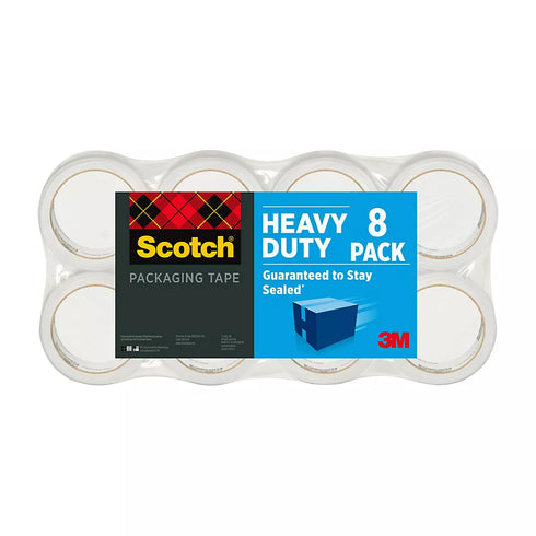 Scotch Heavy-Duty Clear Shipping Packaging Tape, 1.88" x 1573.2", 8-Pack