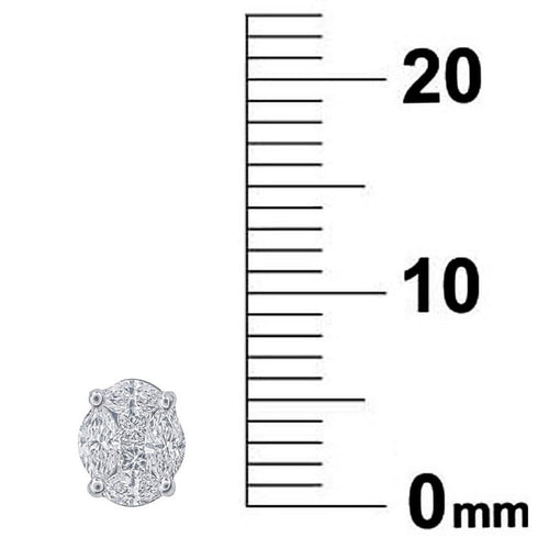 0.50 Carat Oval Shaped Diamond Stud Earrings in 14K Gold