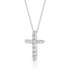 Set of Lab Created White Sapphire Pendant Necklaces in Sterling Silver