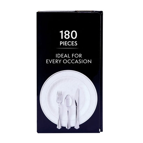 WBM Premium Silver-Look Cutlery Combo 180 ct.