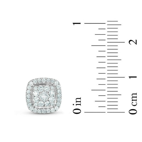 1.20 CT Cushion Diamond Pendant & Earring Set in 14K Gold