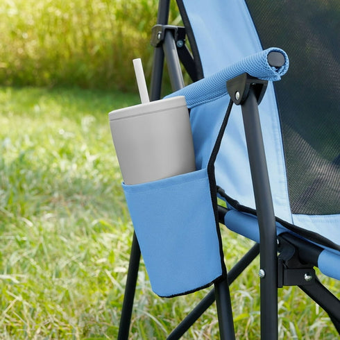 Member’s Mark Adult Hard Arm Chair – Durable Folding Outdoor Chair with Hard Armrests & Cup Holder for Camping, Sports & Events
