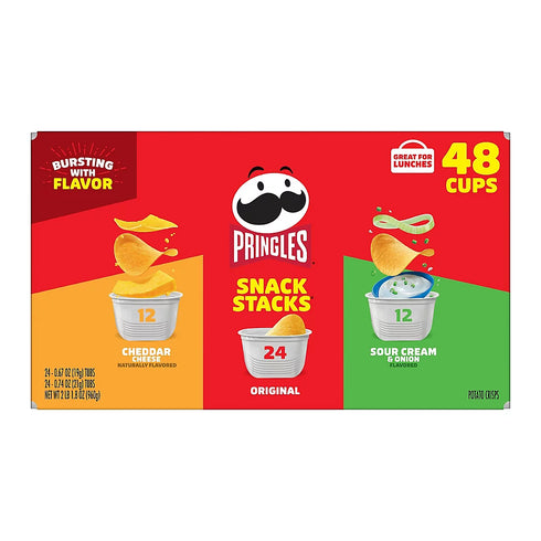 Pringles Snack Stacks Variety Pack, 48 ct – Assorted Flavors Potato Crisps