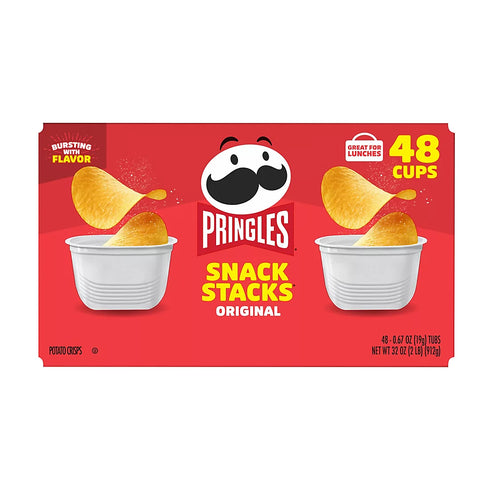 Pringles Original Flavor Snack Stacks – Classic Crispy Potato Chips, 48 Count