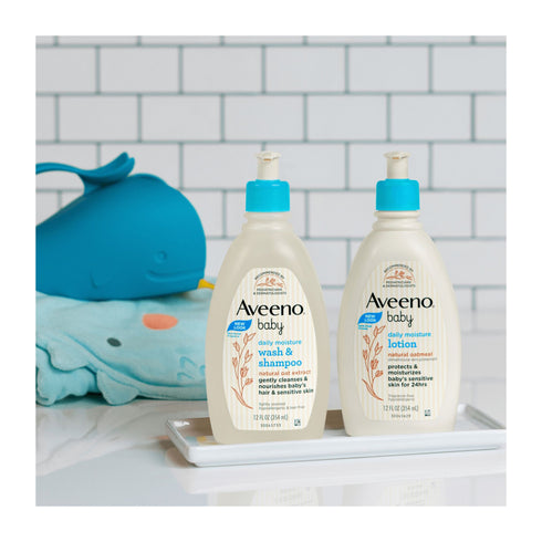Aveeno Baby Daily Moisture Lotion, For Delicate Skin, Fragrance Free, 2 pk./18 fl. oz