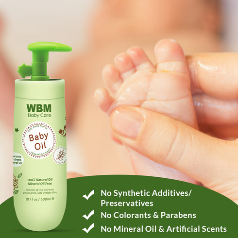 WBM Baby Care Baby Oil - Nourishing Skin Care With 100% Natural Ingredients, 300ml