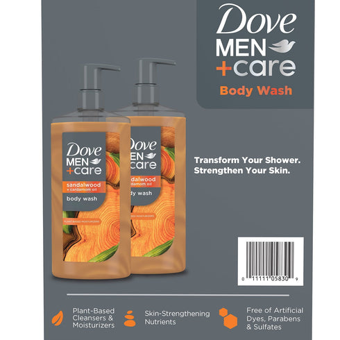 Each 26 fl oz | 2 pk.Dove Men+Care Sandalwood Body Wash