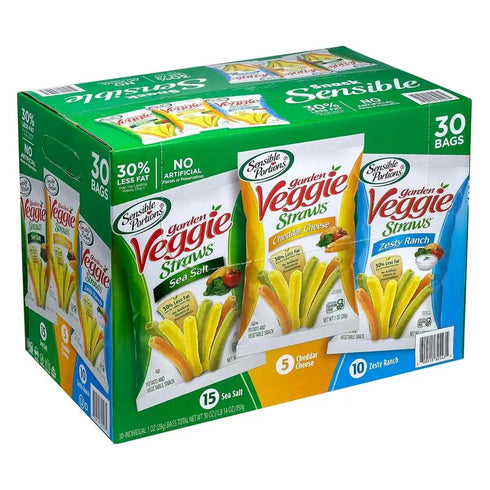 Sensible Portions Garden Veggie Straw, Variety Pack, 30 pk