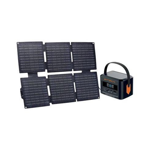 Wattbricks Energy Portable Power Station Bundle – 120-Watt Peak (99.2Wh) Battery with 30-Watt Portable Solar Panel for Outdoor & Emergency Power