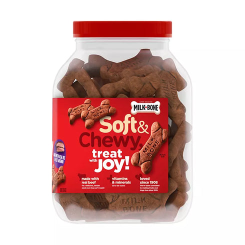 Milk-Bone Soft & Chewy Dog Treats - Beef & Filet Mignon with Chuck Roast, 37 oz.