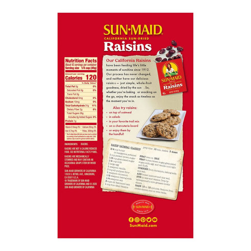 Sun-Maid California Sun-Dried Raisins, 30 oz., 2 pk