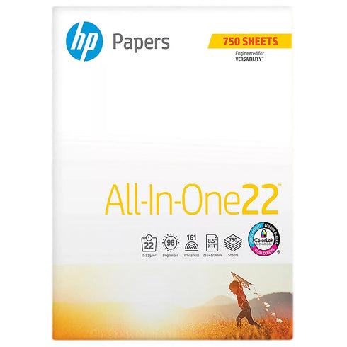 HP All-In-One Printing Paper – 96 Brightness, 22 lb., Letter Size, 750 Sheets