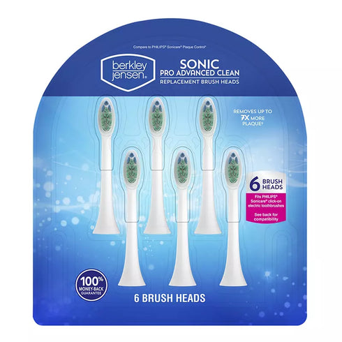 Berkley Jensen Sonic Pro Advanced Clean Replacement Brush Heads, 6 Pack