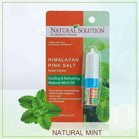 Natural Solution Salt Inhaler with Organic Mint Oil – Sinus Relief, Congestion & Aromatherapy, Pack of 3