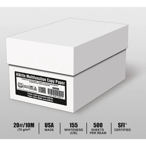Copy/Fax/Ink Printer Paper – 92 Brightness, 20 lb., Letter Size, 10-Ream Case (5,000 Sheets)