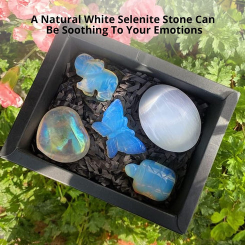 Selenite Crystal Palm Stone - 3 Pcs | HIMALAYAN GLOW