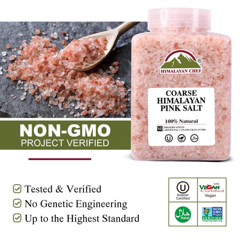 Himalayan Chef Coarse Grain Pink Salt – 5 lb Plastic Jar | Pure, Natural & Kosher Cooking Salt