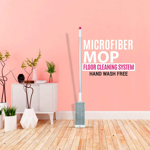 WBM Home Microfiber Mop Floor Cleaning System – Lightweight Mop with Washable Pads