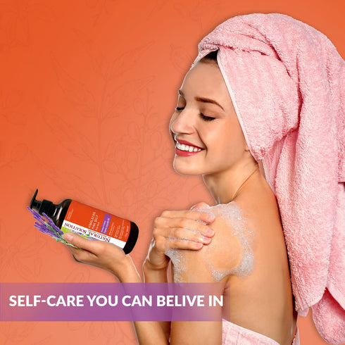 Natural Solution Body Wash – Lavender Scented, 17.5 oz Moisturizing & Refreshing Shower Gel