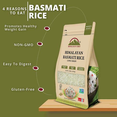 HIMALAYAN CHEF Extra Long Grain Super Kernel Basmati Rice | 10 lbs