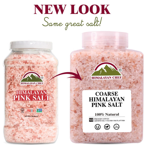 Himalayan Chef Coarse Grain Pink Salt – 5 lb Plastic Jar | Pure, Natural & Kosher Cooking Salt