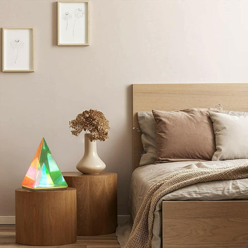 Acrylic Prism Desk Lamp – Pyramid-Shaped LED Light for Home & Office