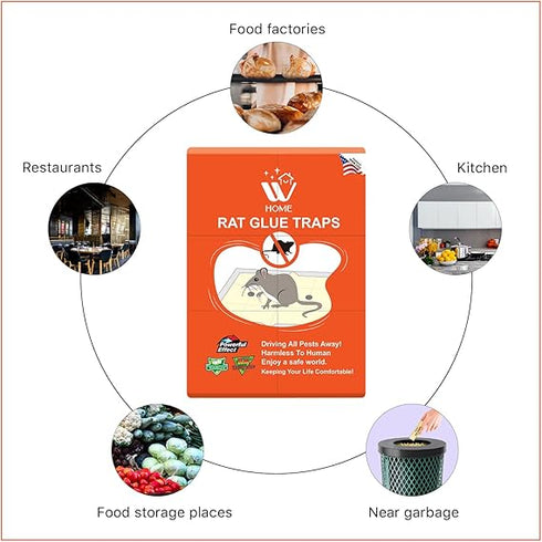 3 PCS Mouse Sticky Trap Glue- Extra Strong Adhesive Enhanced Stickiness For Mice, Cockroaches, Spiders, InsectFor Safe Home Pest Control, For House Indoor Outdoor & Easy To Set