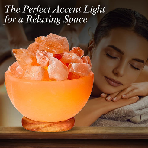 Himalayan Glow Salt Bowl lamp with Salt Chunks