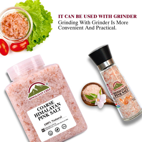 Himalayan Chef Coarse Grain Pink Salt – 5 lb Plastic Jar | Pure, Natural & Kosher Cooking Salt