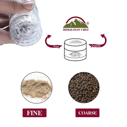 Himalayan Chef Black Pepper Grinder – 1.76 oz | Freshly Ground Gourmet Black Pepper for Cooking