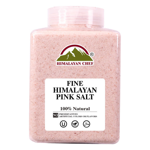Himalayan Chef Pink Salt Fine Grain, Plastic Jar-5 lbs