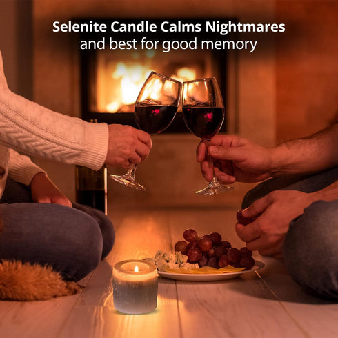 Selenite Crystal Candle Holder | HIMALAYAN GLOW