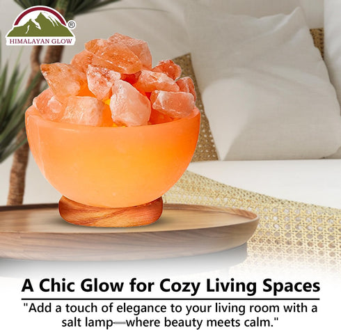 Himalayan Glow Salt Bowl lamp with Salt Chunks