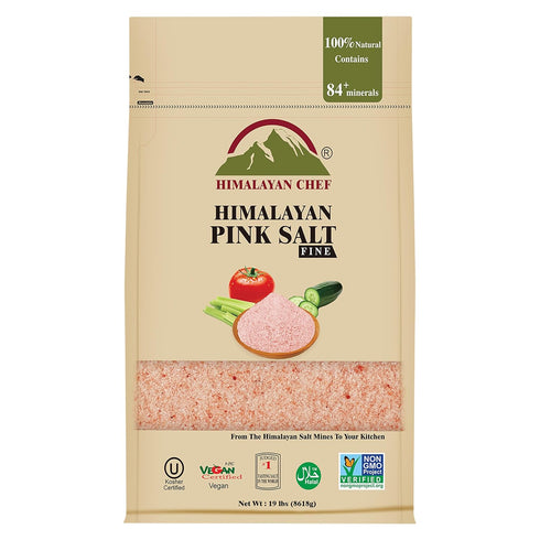 Himalayan Chef Fine Pink Salt – 19 lb Bag of Pure Natural Salt for Cooking & Seasoning