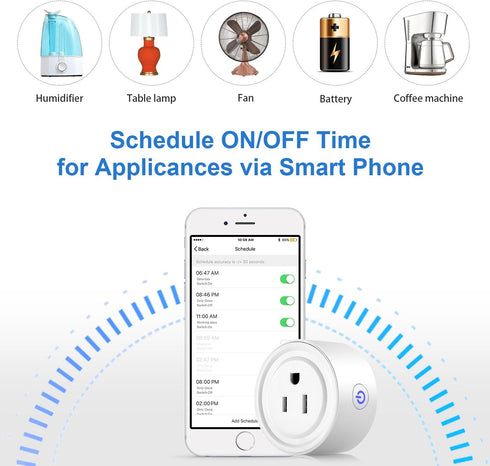 Smart Plug - Mini Wi-Fi Outlet, Works with Alexa & Google Home, Remote Control & Timer