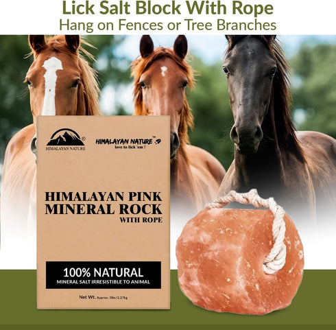 Himalayan Nature Animal Licking Salt Mineral Rock,100% Natural Rock Salt - Horse Attractant Rock