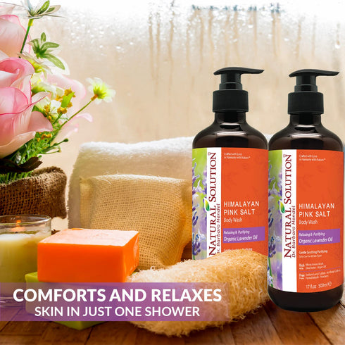 Natural Solution Body Wash – Lavender Scented, 17.5 oz Moisturizing & Refreshing Shower Gel