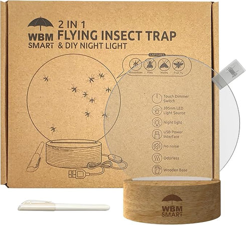 WBM Smart 2-in-1 Flying Insect Trap – Indoor Bug & Mosquito Control for Home and Office