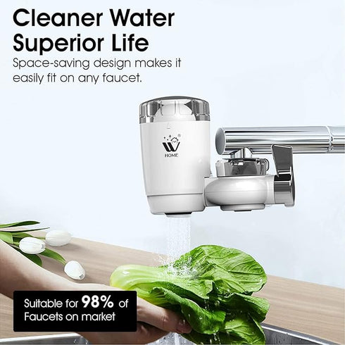 WBM Home Faucet Water Filter – Lead Reduction & Taste Improvement, BPA-Free Purifier, Single Pack