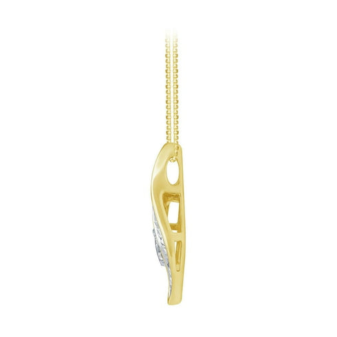 0.46 CT Diamond Swirl Pendant in 14K Gold