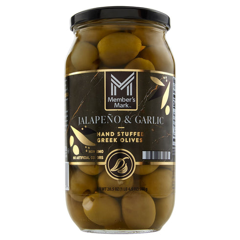 Member's Mark Jalapeno and Garlic Stuffed Olives, Pitted Green Olives, 20.5 oz