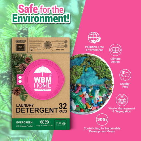 WBM Laundry Detergent Pods | Luxury Ever Green Scent