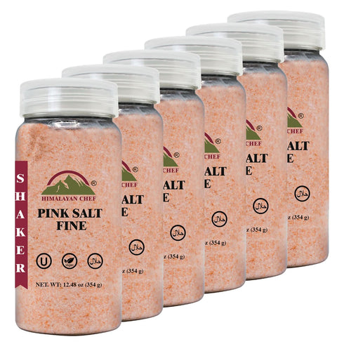 Himalayan Chef Pink Salt Fine Shaker-12.50 oz | 6 Pack